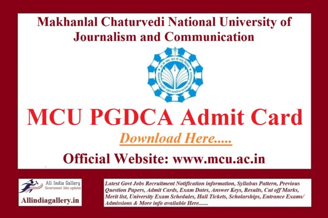 MCU PGDCA Admit Card