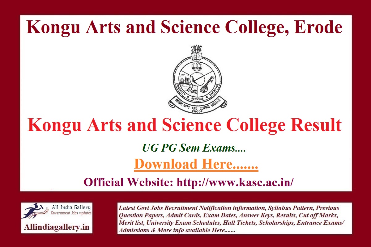 Kongu Arts and Science College Result