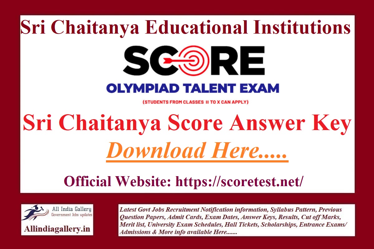Sri Chaitanya Score Answer Key 2021
