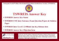 TSWREIS Answer Key