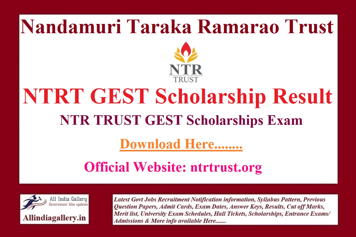 NTRT GEST Scholarship Result