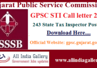 Ojas GPSC STI Call letter 2021