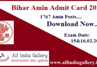Bihar Amin Admit Card