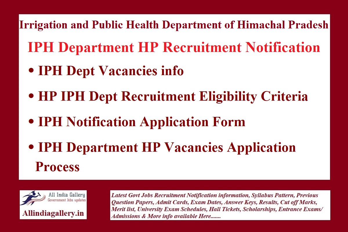 IPH Department HP Recruitment Notification