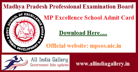 MP Excellence School Admit Card