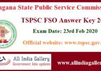 TSPSC Food Safety Officer Answer Key 2020
