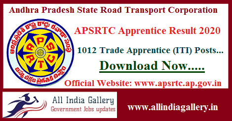 APSRTC Apprentice Result 2020