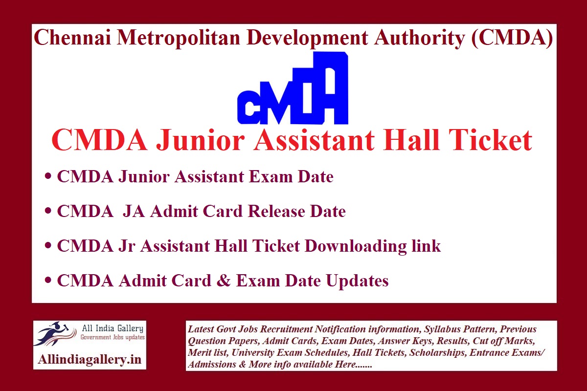 CMDA Chennai Junior Assistant Hall Ticket