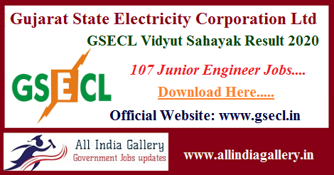 GSECL JE Result 2020