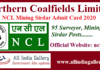 NCL Mining Sirdar Admit Card 2020