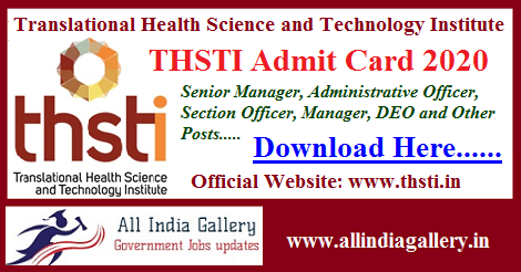 THSTI Admit Card
