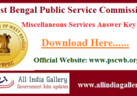 WBPSC Miscellaneous Services Answer Key 2020