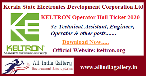 KELTRON Operator Hall Ticket 2020