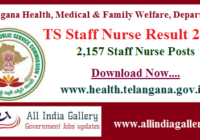 TS Staff Nurse Result 2020