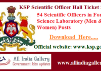 KSP Scientific Officer Hall Ticket 2020