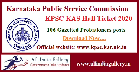 KPSC Gazetted Probationers Hall Ticket 2020