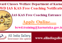 BCWD IAS KAS Free Coaching Exam Notification