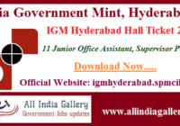 IGM Hyderabad Junior Office Assistant Hall Ticket 2020