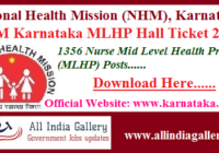 NHM Karnataka MLHP Hall Ticket 2020