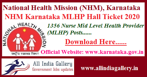 NHM Karnataka MLHP Hall Ticket 2020