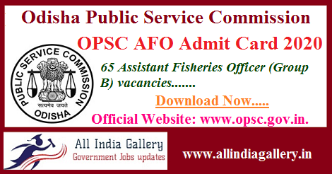 OPSC AFO Admit Card 2020