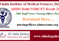 AIIMS Delhi Staff Nurse Result 2020