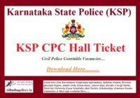 KSP CPC Hall Ticket