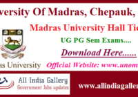 Madras University Hall Ticket