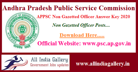 APPSC Non Gazetted Officer Answer Key 2020