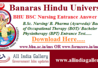 BHU BSC Nursing Entrance Answer Key