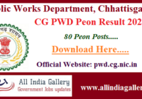 CG PWD Peon Result 2020