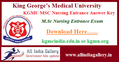 KGMU MSC Nursing Entrance Answer Key