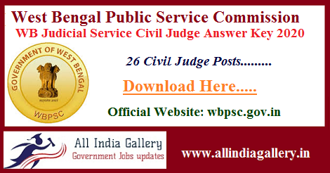 WB Judicial Service Civil Judge Answer Key 2020