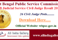 WB Judicial Service Civil Judge Result 2020
