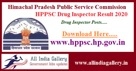 HPPSC Drug Inspector Result 2020