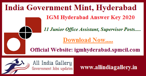 IGM Hyderabad Junior Office Assistant Answer Key 2020