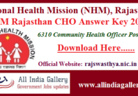 NHM Rajasthan CHO Answer Key 2020