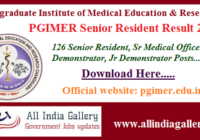 PGIMER Senior Resident Result 2020