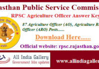 RPSC Agriculture Officer Answer Key 2020