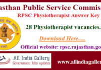 RPSC Physiotherapist Answer Key 2020
