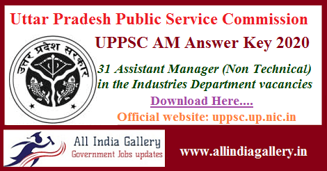 UPPSC Assistant Manager Answer Key 2020