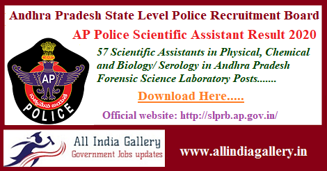 AP Police Scientific Assistant Result 2020