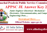 Arunachal Pradesh PSC JE Answer Key 2020
