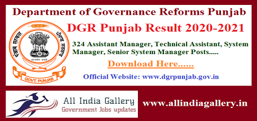 DGR Punjab Programmer Result 2020-2021