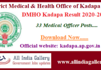 DMHO Kadapa Result 2020-2021