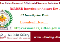 RSMSSB Investigator Answer Key 2020
