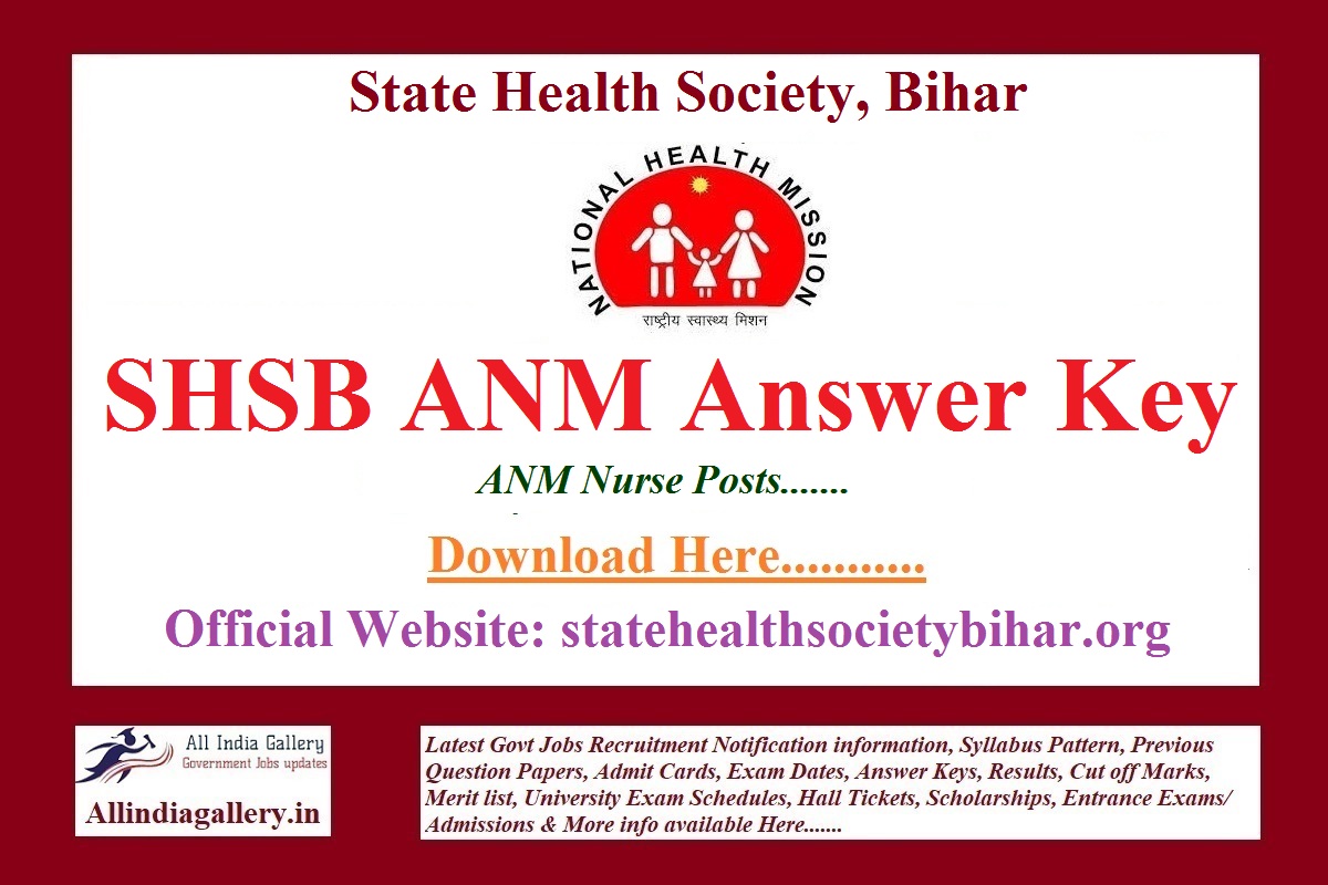 SHS Bihar SHSB ANM Answer Key