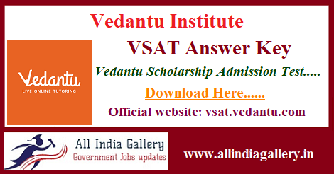 Vedantu Scholarship Admission Test Answer Key