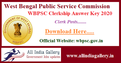 WBPSC Clerkship Supplementary Answer Key 2020