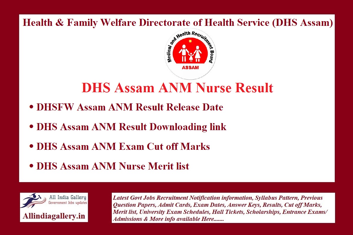DHS Assam ANM Result